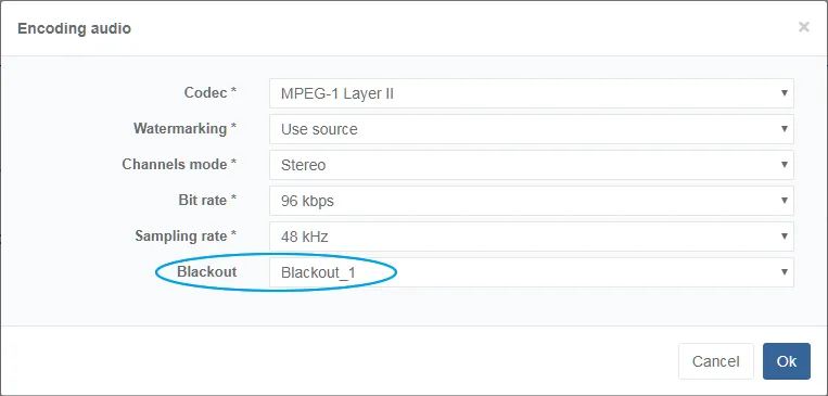 EL encoding audio blackout