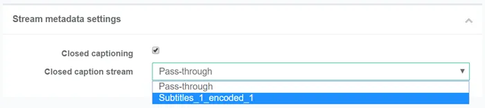 EL encoding video metadata settings CC