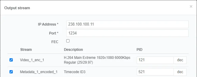 EL output stream metadata id3