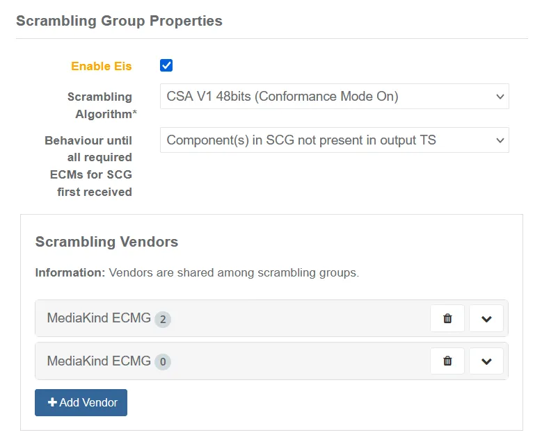 Mux Scrambling Tab scrambling group