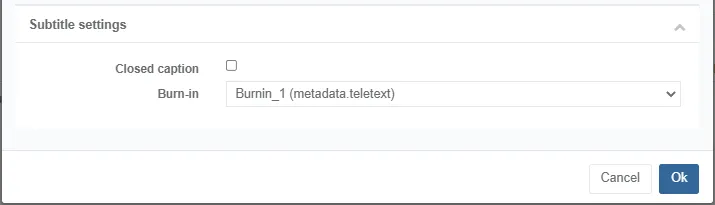 el cfig encoding video subtitle burnin
