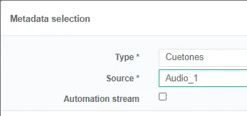 el cfig input metadata cuetone