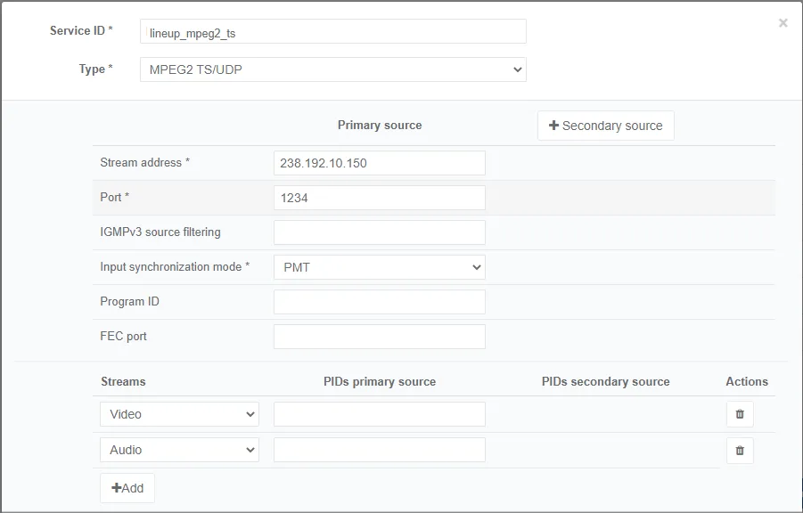 UDP lineup file configuration"