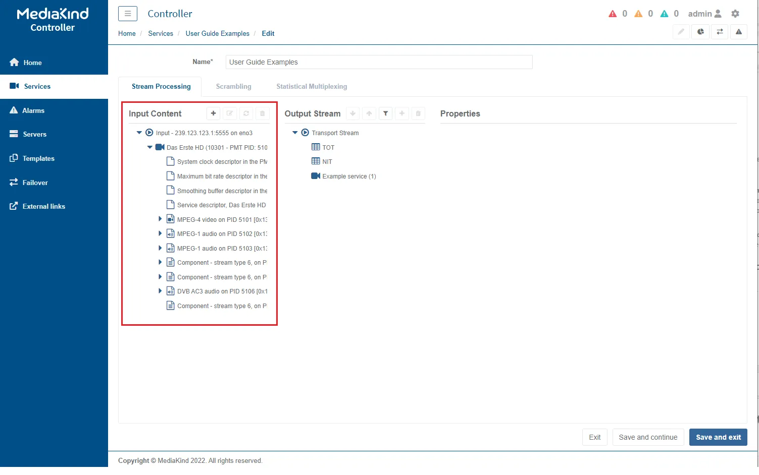 mux input content panel