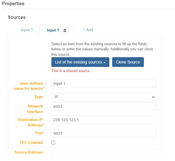 mux input content shared source