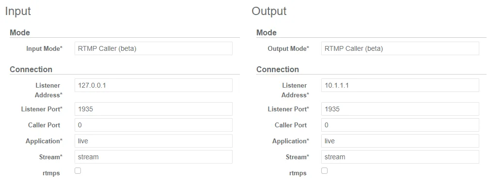 rt config rtmp caller