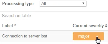 view current severity button alarm override controller