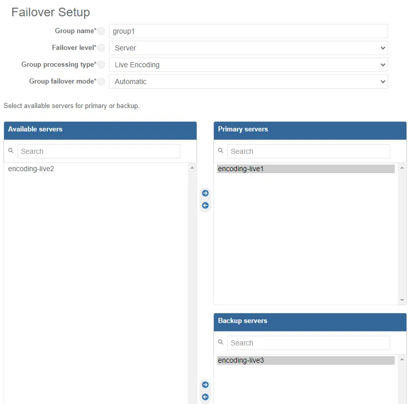 view failover setup edit mfvp