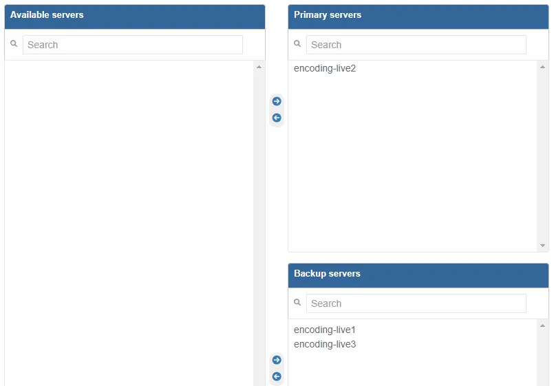 view failover setup select server mfvp