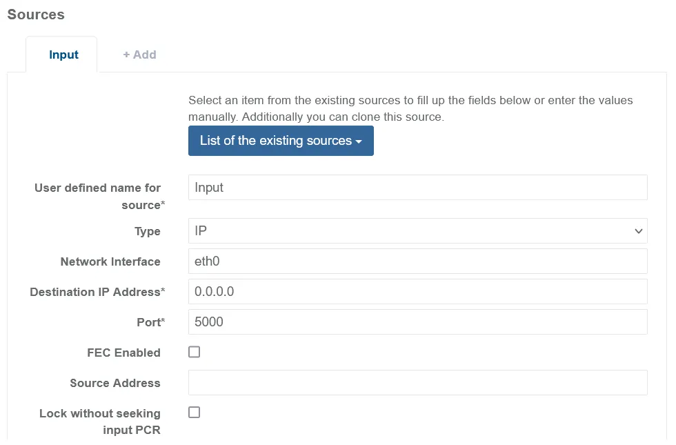 view input conf sp sources