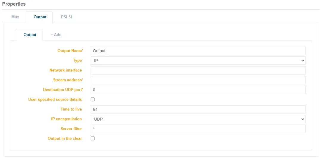 view properties output sp