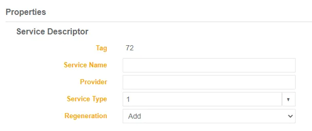 view ts service descriptor properties sp