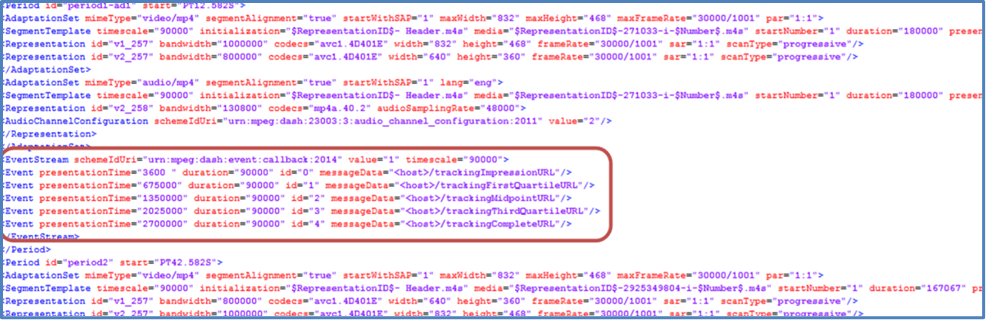 DASH tracking URLs