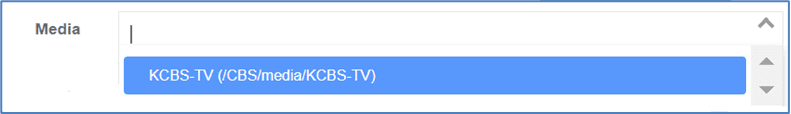 Select Media from drop down list