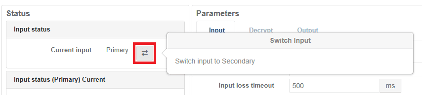 Click Switch Input button