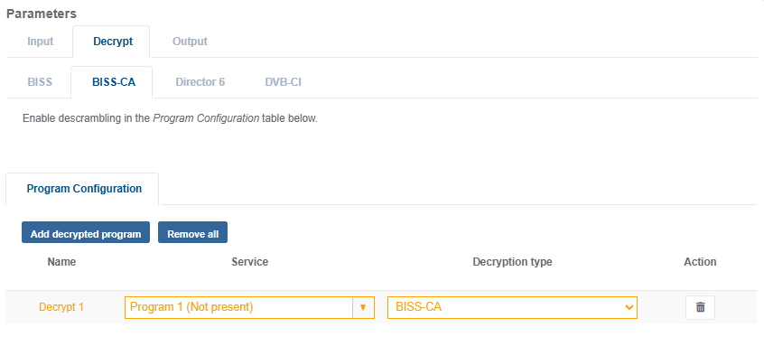 rx1 decrypt biss ca TS passthrough