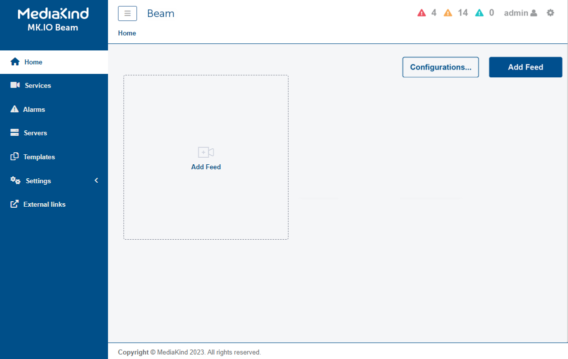 beam homepage empty
