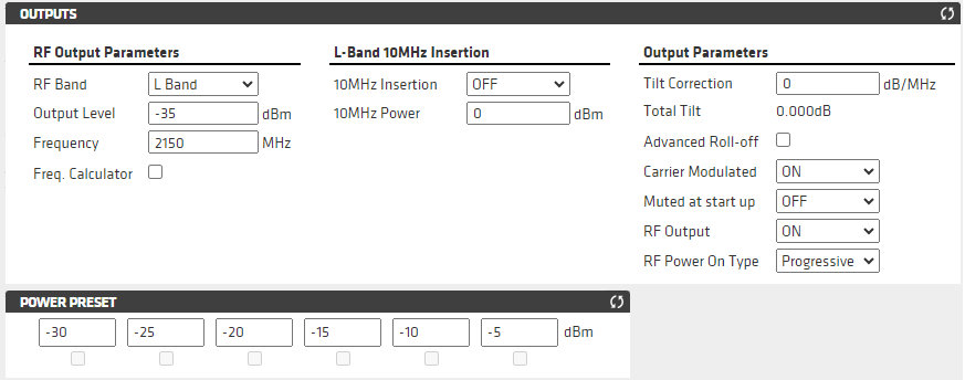 ce1 rf output settings