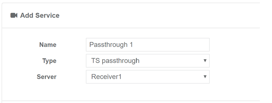 Add Service TS Passthrough cp RX1