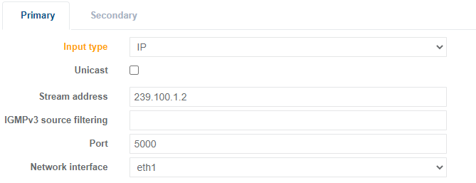 rx1 cfig receiver input IP