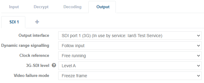 rx1 cfig receiver output sdi
