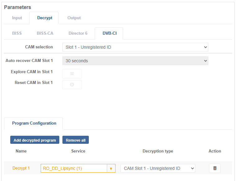 Enable descrambling for TS Passthrough