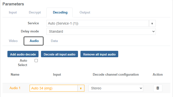 Select Edit > Parameters > Audio