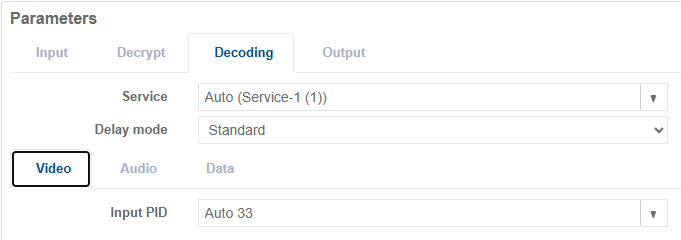 Select Edit > Parameters > Video