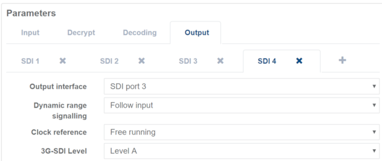 view output SDI tabs cp rx1